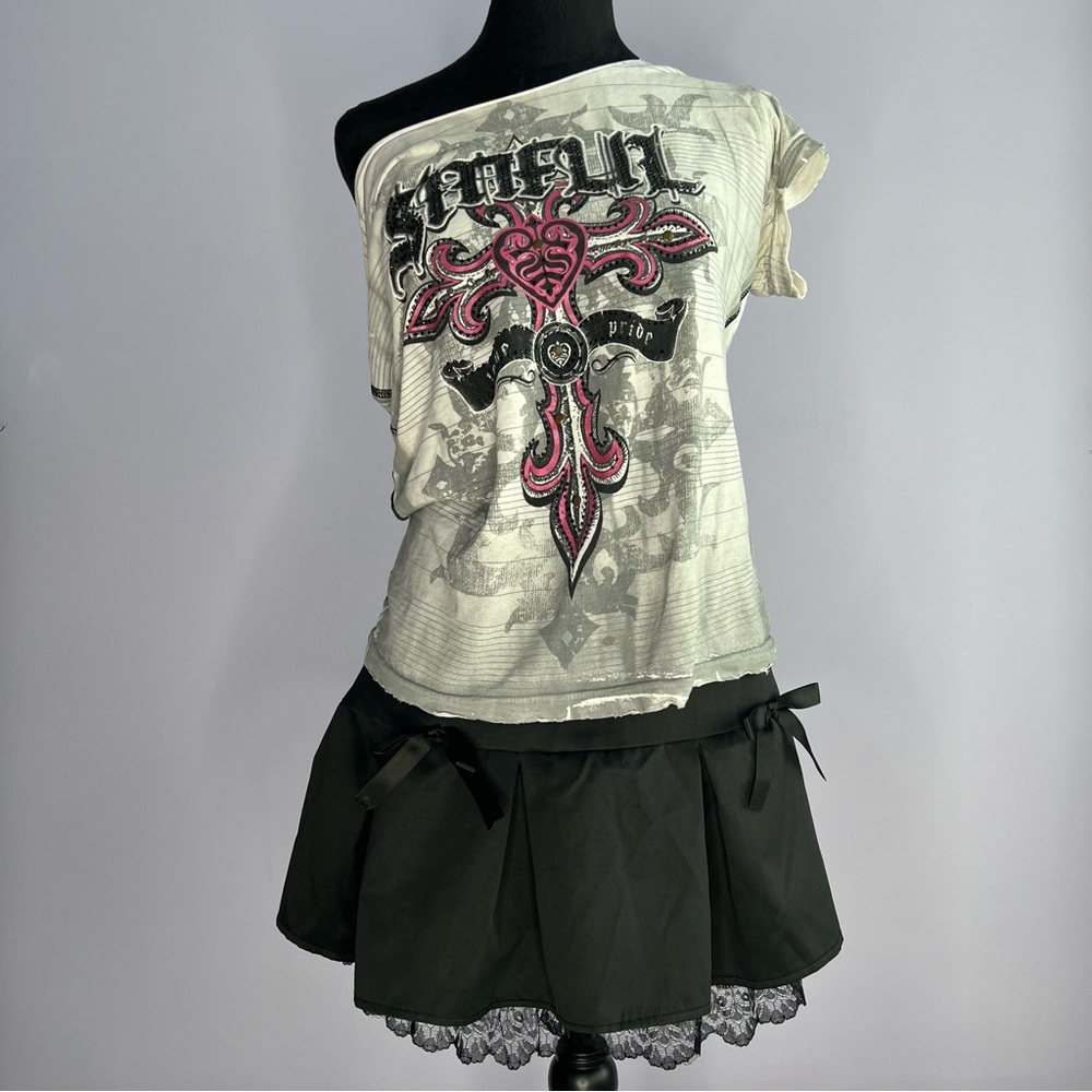 Black Goth Skirt w/ Lace Shorts